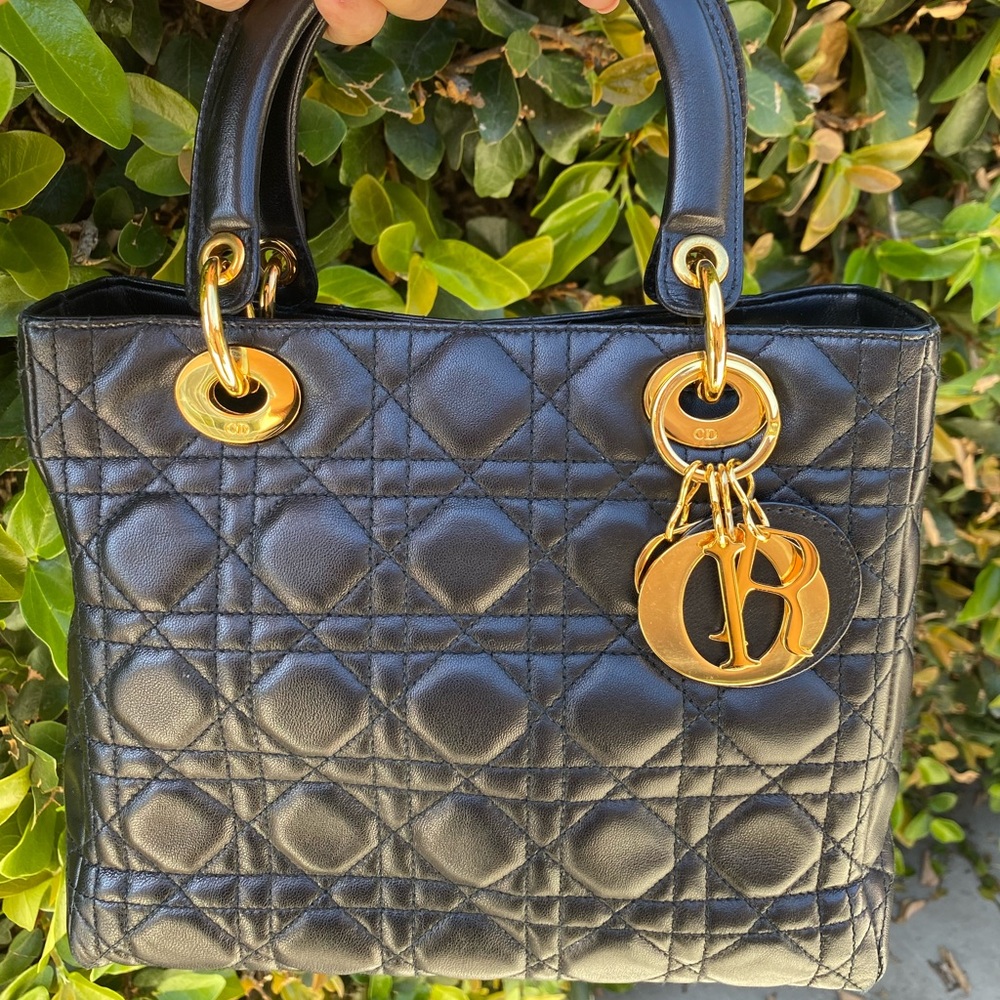 Authentic Christian Dior medium vintage Lady Dior